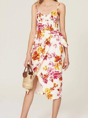 Great Jones White Floral Midi Dress